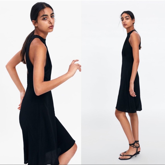 black halter top dress